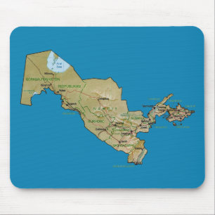 Alfombrilla De Ratón Mapa Mousepad de Uzbekistán