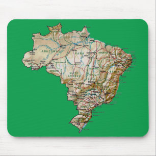 Alfombrilla De Ratón Mapa Mousepad del Brasil