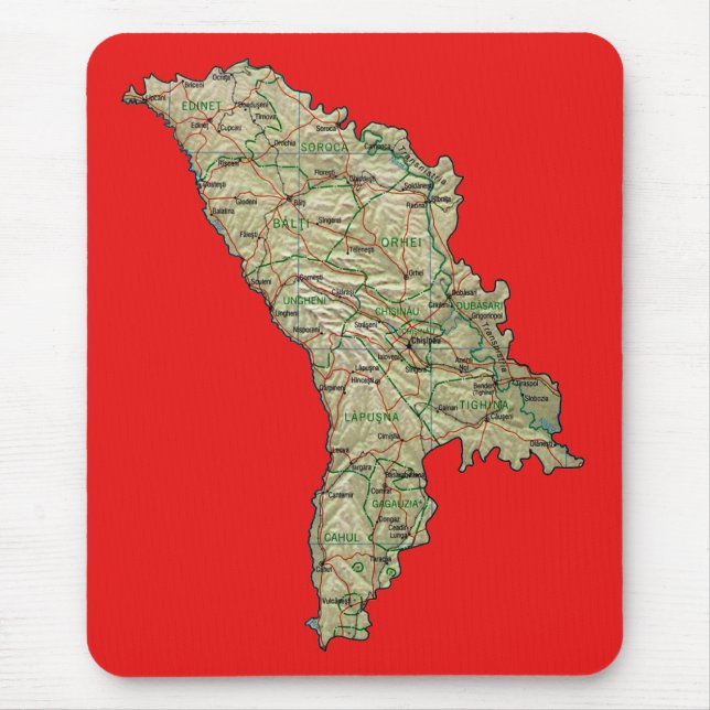 Alfombrilla De Ratón Mapa Mousepad del Moldavia (Frente)