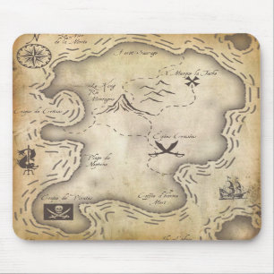 Alfombrilla De Ratón Mapa Mousepad del pirata