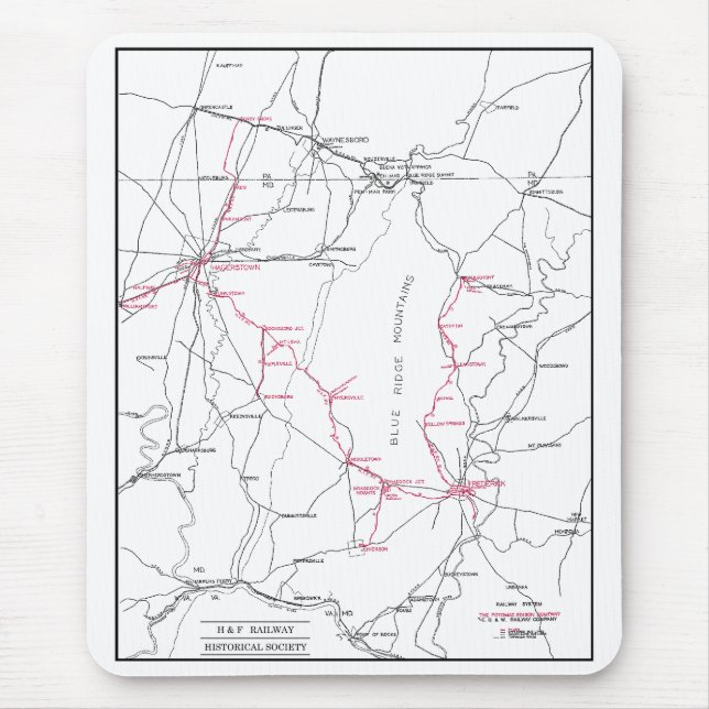 Alfombrilla De Ratón Mapa Mousepad del sistema de H&F (Frente)