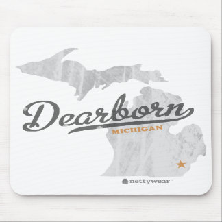 Alfombrilla De Ratón Mapa Mousepad retro de Dearborn Michigan