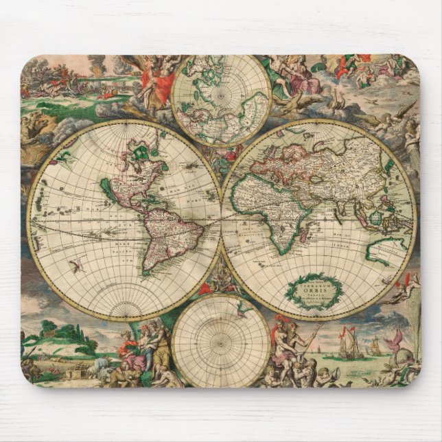 Alfombrilla De Ratón Mapa mundial (Frente)