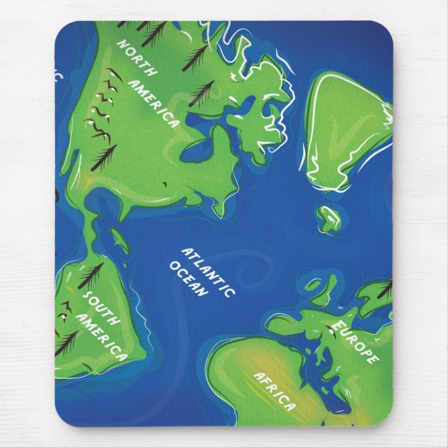 Alfombrilla De Ratón Mapa mundial (Frente)