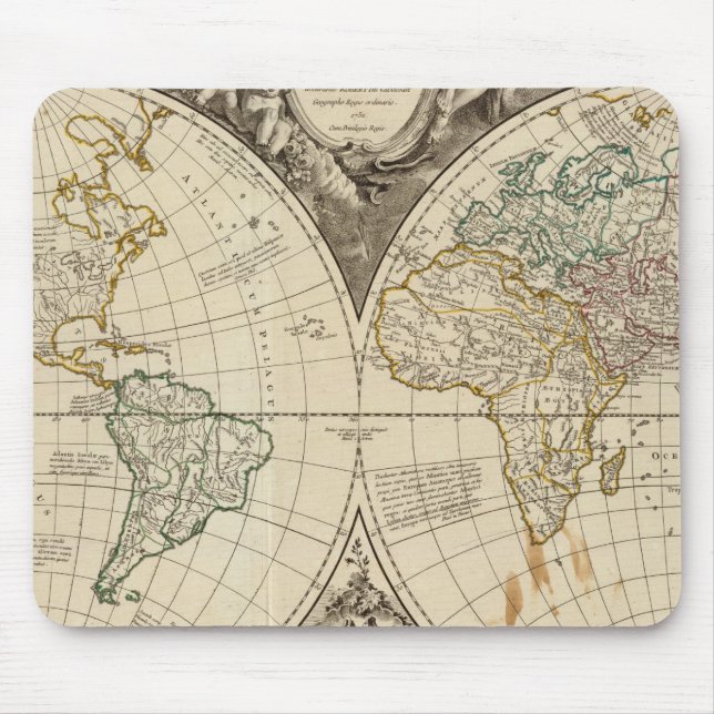 Alfombrilla De Ratón Mapa mundial 8 (Frente)