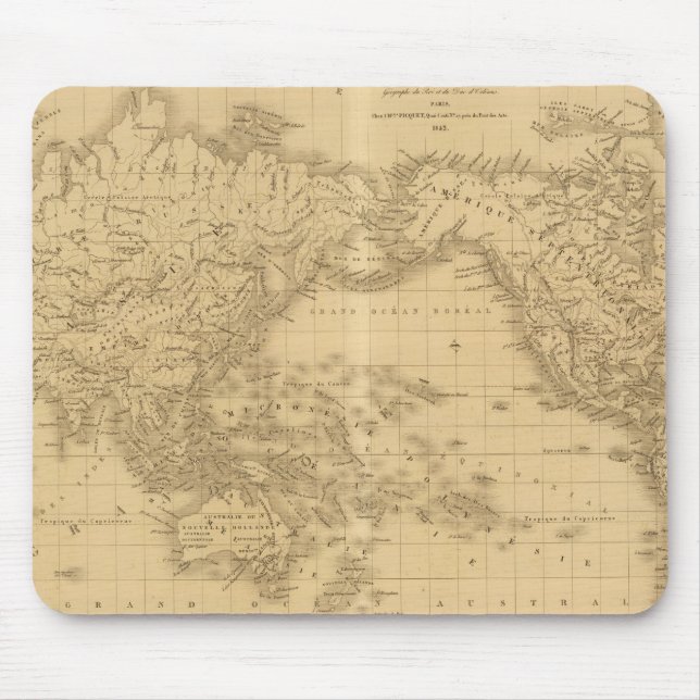 Alfombrilla De Ratón Mapa Mundial Antiguo (Frente)