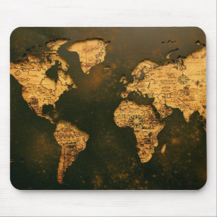 Alfombrilla De Ratón Mapa Mundial Antiguo Arte de Cartografía Antigua