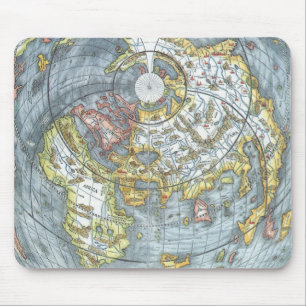 Alfombrilla De Ratón Mapa Mundial Antiguo en Forma de Corazón Vintage P