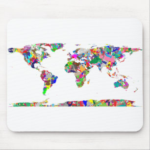 Alfombrilla De Ratón Mapa Mundial de Colores Resumen 2