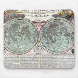 Alfombrilla De Ratón mapa pictórico antiguo de la luna