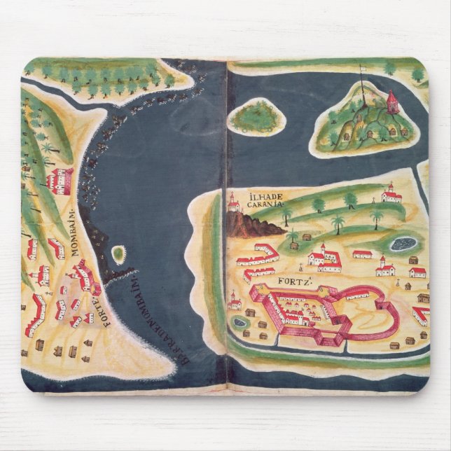 Alfombrilla De Ratón Mapa portugués de la exploración de Mombassa (Frente)