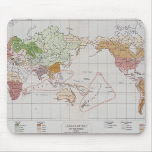 Alfombrilla De Ratón Mapa que muestra las idiomas del mundo