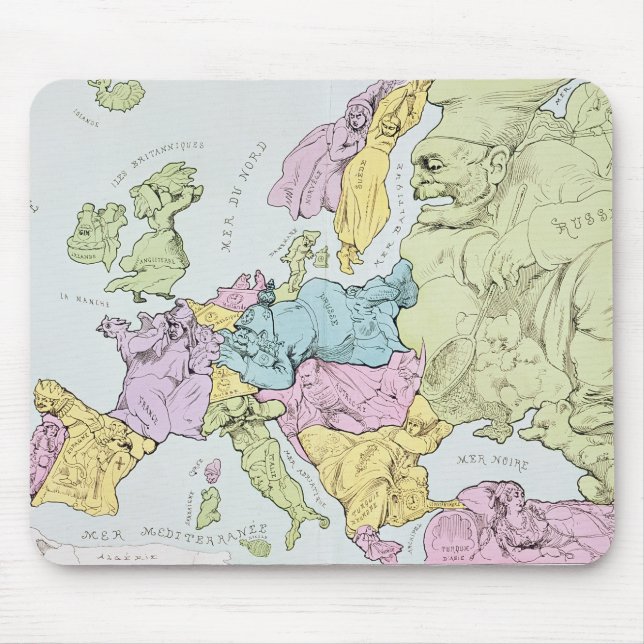 Alfombrilla De Ratón Mapa satírico de Europa el | 1871 (Frente)