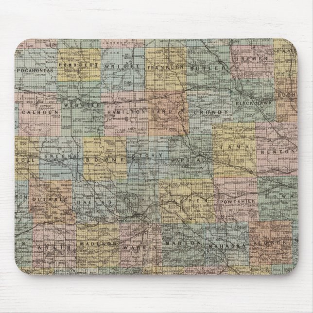 Alfombrilla De Ratón Mapa seccional de Iowa (Frente)
