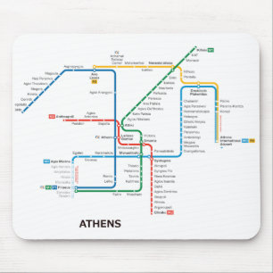 Alfombrilla De Ratón Mapa subterráneo Mousepad de Atenas