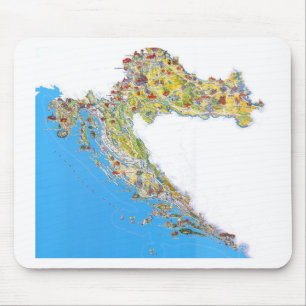 Alfombrilla De Ratón Mapa turístico de Croacia, mapa del turistička d
