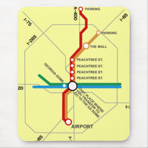 Alfombrilla De Ratón Mapa útil del subterráneo de Atlanta