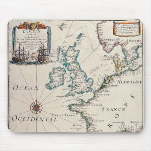Alfombrilla De Ratón Mapa viejo de Europa occidental