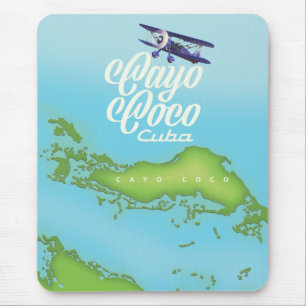 Alfombrilla De Ratón Mapa vintage de Cayo Coco Cuba.