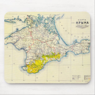 Alfombrilla De Ratón Mapa vintage de Crimea, Ucrania, región de Sebasto