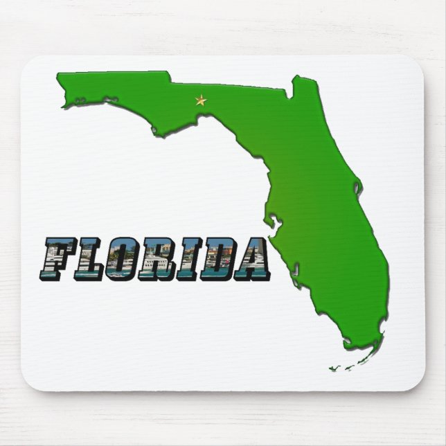 Alfombrilla De Ratón Mapa y texto del estado de Florida (Frente)