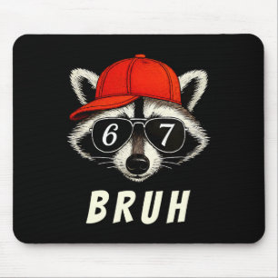 Alfombrilla De Ratón Mapache 67 Bruh Seis Siete Meme Mapache Gorra Nara