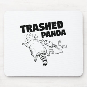 Alfombrilla De Ratón Mapache Borracho Divertido Panda Destrozado _1