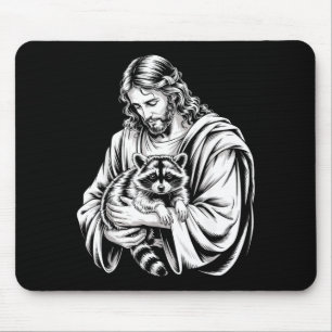 Alfombrilla De Ratón Mapache de basura Jesús Mapache Mapache destrozado