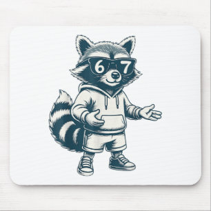 Alfombrilla De Ratón Mapache Divertido 67 Meme Seis Siete