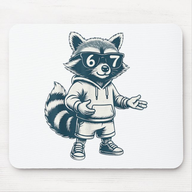 Alfombrilla De Ratón Mapache Divertido 67 Meme Seis Siete  (Frente)