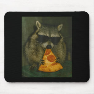 Alfombrilla De Ratón Mapache Divertido Comiendo Zza Animal Meme Hombres