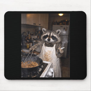 Alfombrilla De Ratón Mapache divertido de cocina retro meme de mapache 