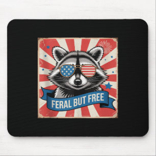 Alfombrilla De Ratón Mapache Feral Pero Libre 4 De Julio Panda De Basur