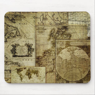 Alfombrilla De Ratón Mapas del viejo mundo vintage
