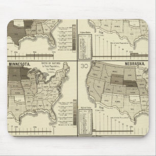 Alfombrilla De Ratón mapas litografiados de Estados Unidos