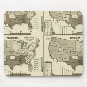 Alfombrilla De Ratón Mapas litografiados de los Estados Unidos 2