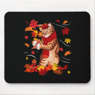 Alfombrilla De Ratón Maple Cat Otumt Maple Hello Fall Leaf Gift Women