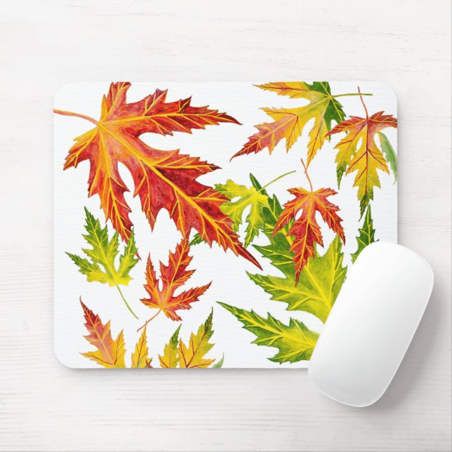 Alfombrilla De Ratón Maple plateado en una almohadilla de ratón (Con ratón)