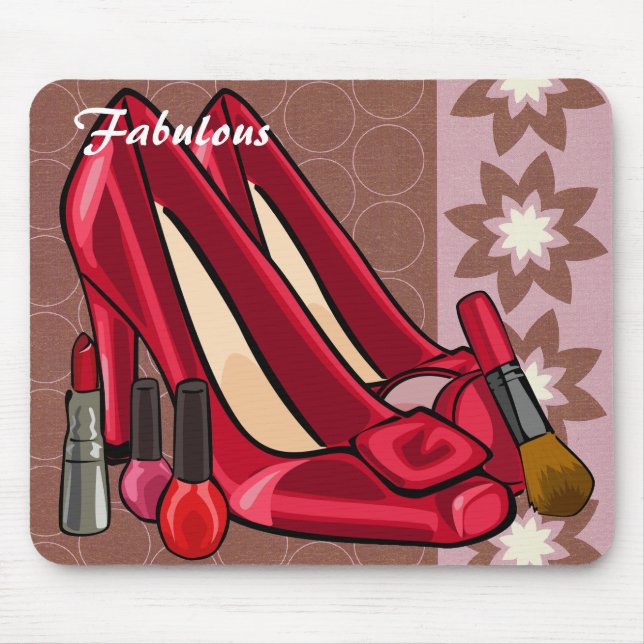 Alfombrilla De Ratón Maquillaje y zapatos Mousepad (Frente)