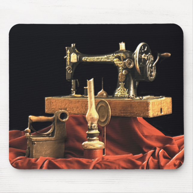 Alfombrilla De Ratón Máquina de coser de época (Frente)