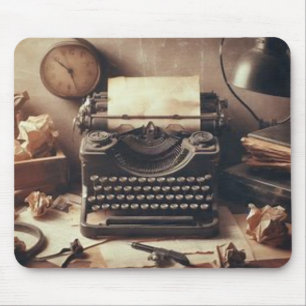 Alfombrilla De Ratón Máquina de escribir antigua de cosecha manual Brow