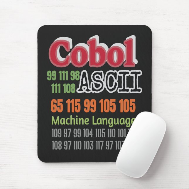 Alfombrilla De Ratón Máquina de lenguaje de programación Cobol ASCII (Con ratón)