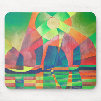 Alfombrilla De Ratón Mar de Verde con basura abstracta cubista