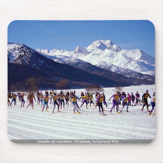 Alfombrilla De Ratón Maratón del esquí de Engadin, Silvaplana, Suiza (Frente)