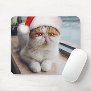Alfombrilla De Ratón Maravilloso gato persa con gorra de Santa Claus