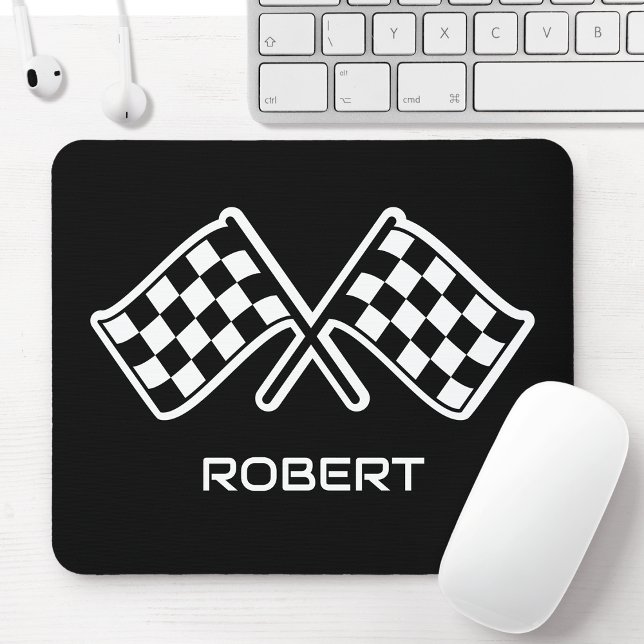 Alfombrilla De Ratón Marca de verificación Nombre personalizado negro (Subido por el creador)