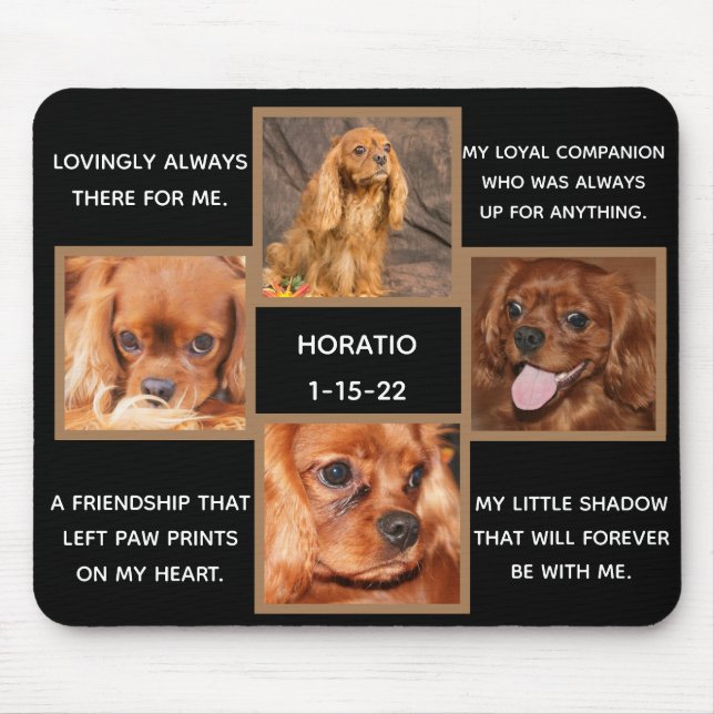 Alfombrilla De Ratón Marco personalizado de memoria de perro (Frente)