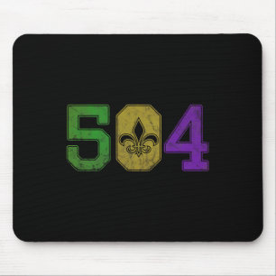 Alfombrilla De Ratón Mardi Gras 504 T Shirt Nola Nueva Orleans Louisian