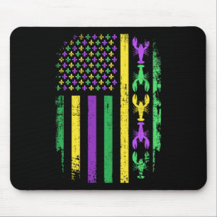 Alfombrilla De Ratón Mardi Gras Bandera Estadounidense Con Nueva Orle D
