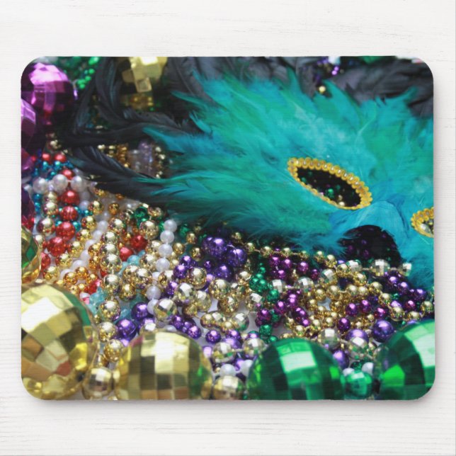 Alfombrilla De Ratón Mardi Gras Beads & Mask Mousepad (Frente)